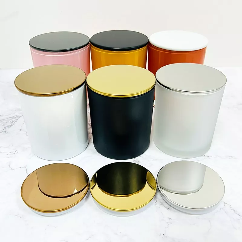 Emboss -roestvrijstalen kaarspot deksel