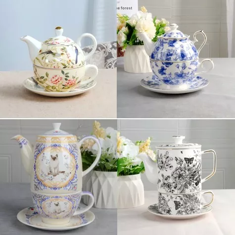 Enchanted Porselein Cup Set met theepot