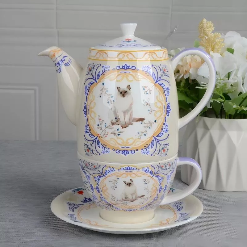 Enchanted Porselein Cup Set met theepot