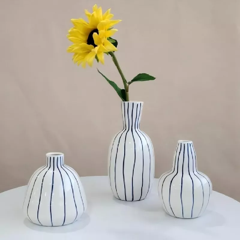 Geometrische lijn keramische vaas