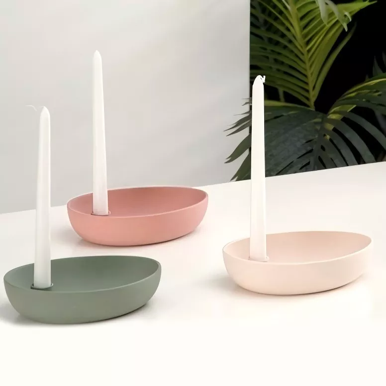 Moderne ovale keramische kaarsenhouder